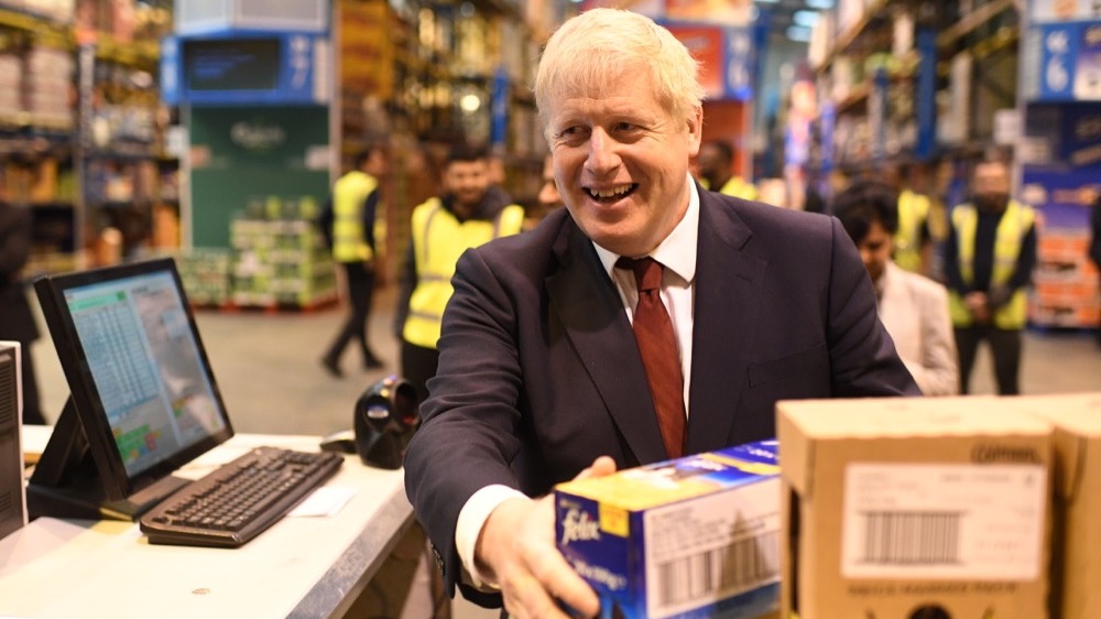 Image ©Licensed to i-Images Picture Agency. 30/09/2019. Manchester , United Kingdom. Conservative party Conference- Day Two. The Prime Minister Boris Johnson visit's Bestway with the Chancellor of the Exchequer Sajid Javid on day tow of the Conservative Party Conference  Picture by Andrew Parsons / i-Images