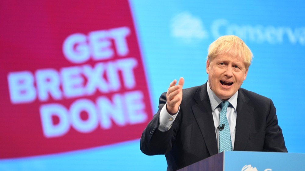 Image ©Licensed to i-Images Picture Agency. 02/10/2019. Manchester , United Kingdom. Conservative party Conference- Day Four. The Prime Minister Boris Johnson delivers his keynote speech to the Conservative Party Conference in Manchester Picture by Andrew Parsons / i-Images