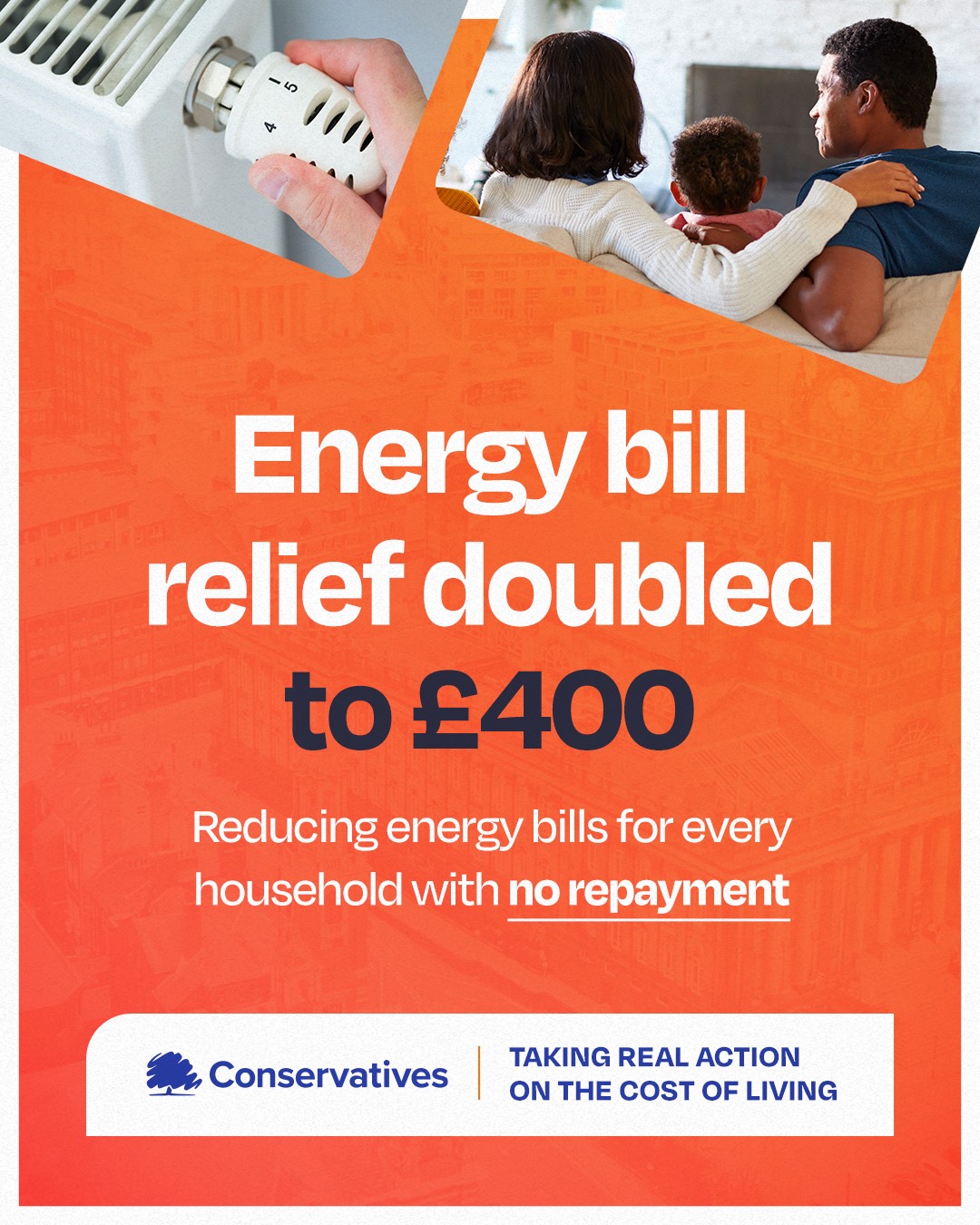 Energy bill relief doubled to £400